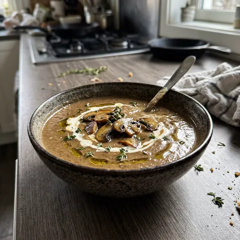 Cream of Mushroom Soup Photo of Cream of Mushroom Soup (From Scratch, 30 Minutes)