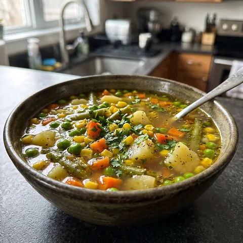 Easy Vegetable Soup Photo of Easy Vegetable Soup (Fresh or Frozen Veggies)