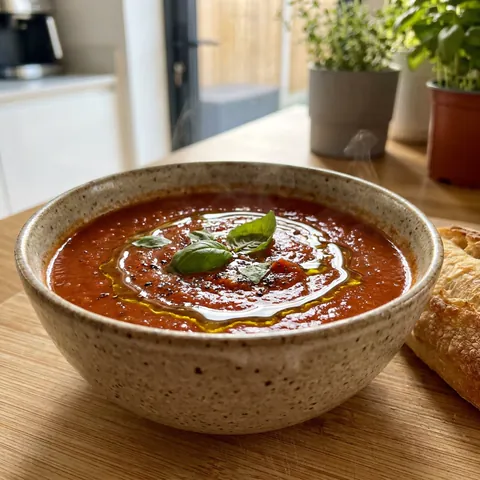 Fresh Tomato Soup Photo of Fresh Tomato Soup (Roasted Garden Tomatoes)