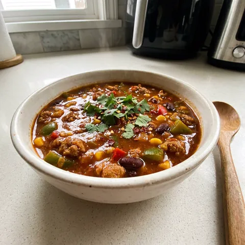 Turkey Chili Photo of Turkey Chili (Lean, Hearty & Freezer-Friendly)