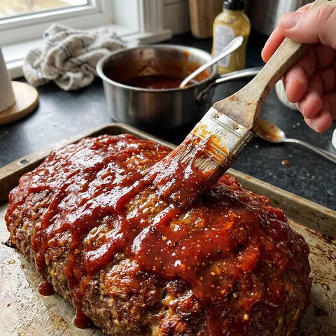 Meatloaf Glaze Photo of Meatloaf Glaze (Sweet & Tangy, 3 Ingredients)