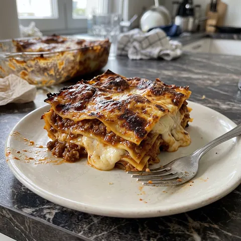 Lasagna With Béchamel Photo of Lasagna With Béchamel (Italian White Sauce Style)