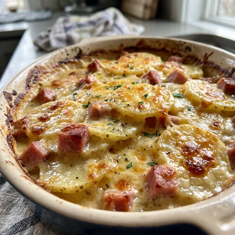Scalloped Potatoes and Ham Photo of Scalloped Potatoes and Ham (Leftover Ham Dinner)