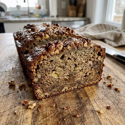 Banana Nut Bread Photo of Banana Nut Bread (Toasted Walnuts, Extra Moist)