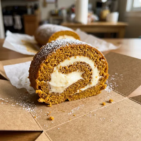 Pumpkin Roll Photo of Pumpkin Roll (Cream Cheese Filling, No-Crack Method)