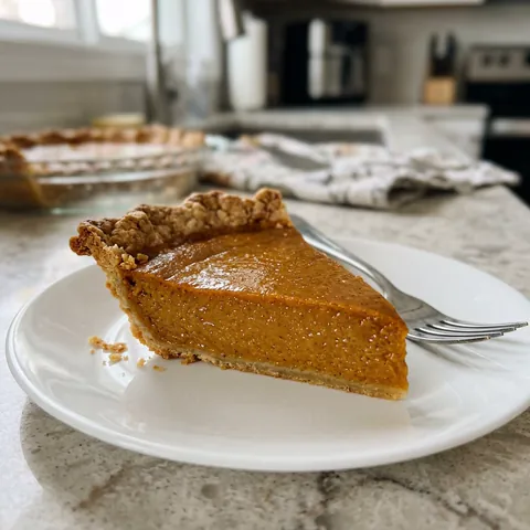 Fresh Pumpkin Pie Photo of Fresh Pumpkin Pie (From a Real Sugar Pumpkin)