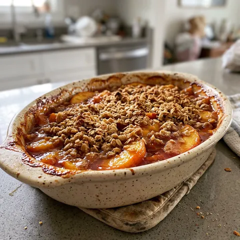 Peach Crisp Photo of Peach Crisp (Fresh or Frozen Peaches, Oat Topping)