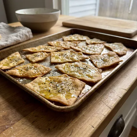 Sourdough Discard Crackers Photo of Sourdough Discard Crackers (Crispy, 3 Ingredients)