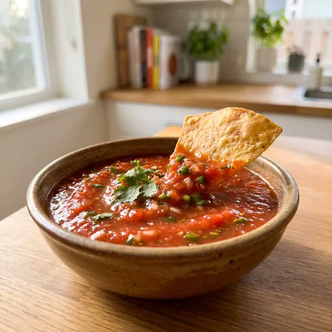 Homemade Salsa Photo of Homemade Salsa (Restaurant-Style, 5 Minutes)