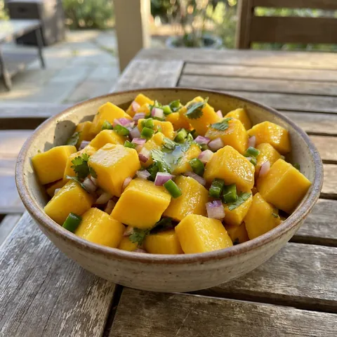 Mango Salsa Photo of Mango Salsa (Fresh, With Lime & Cilantro)