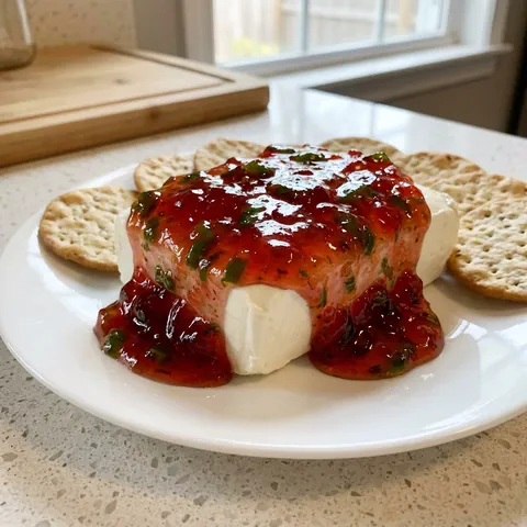 Hot Pepper Jelly Photo of Hot Pepper Jelly (Sweet-Heat, Perfect With Cream Cheese)