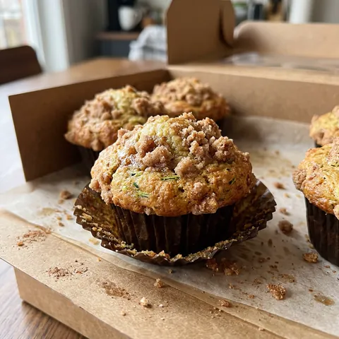 Zucchini Muffins Photo of Zucchini Muffins (Moist, With Cinnamon Crumble)